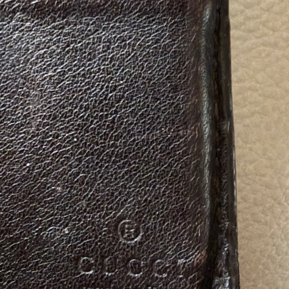 Gucci Chocolate Brown Embossed GG Leather Wallet Insert - Picture 9 of 10